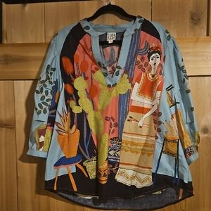 Sister Mary Mi Casa Women's Artistic Multicolor Top